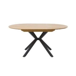 Gerard uitschuifbare ronde eettafel naturel 120-170cm