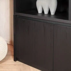 Kiara Vakkenkast 2-deur 6-vaks Zwart 138cm