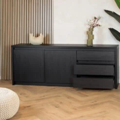Kiara Dressoir Klein Zwart 212cm