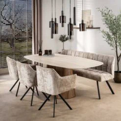 Kelly Eetkamerbank alura Zand