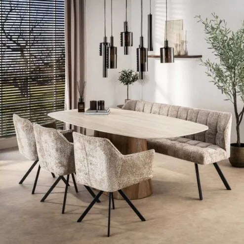 Kelly Eetkamerbank alura Zand