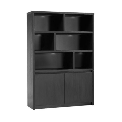 Kiara Vakkenkast 2-deur 6-vaks Zwart 138cm