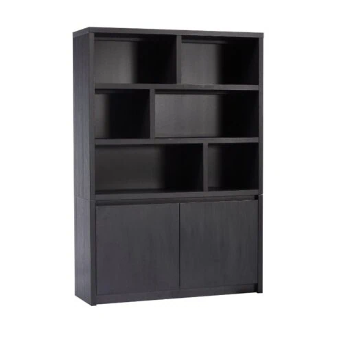 Kiara Vakkenkast 2-deur 6-vaks Zwart 138cm