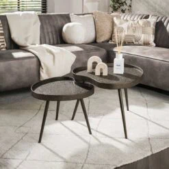 Kyra Salontafel set van 2 niervormig Brons