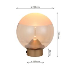 Liam 1-lichts Tafellamp Amber glas