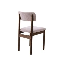 Lize Eetkamerstoel zand met espresso poot