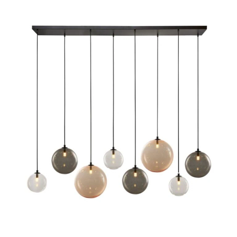 Marco 8-lichts Hanglamp meerkleurig glas