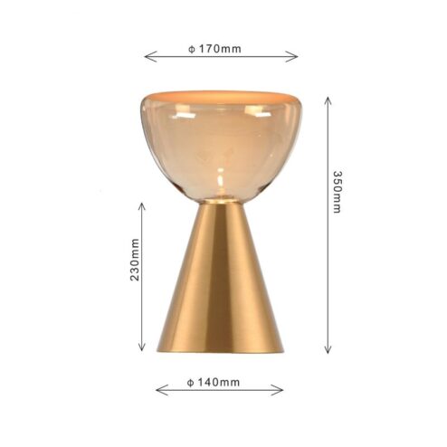 Marlo 1-lichts Tafellamp Amber glas