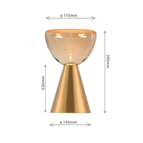 Marlo 1-lichts Tafellamp Amber glas