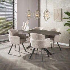 Miles Eettafel deens ovaal Brons 180cm