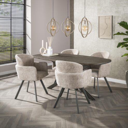 Miles Eettafel deens ovaal Brons 180cm