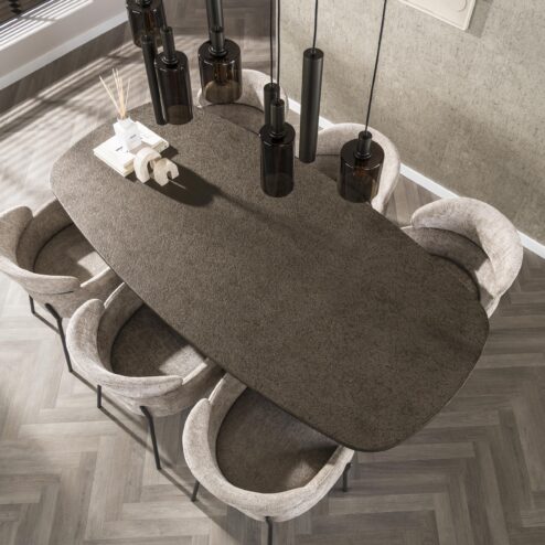 Miles Eettafel deens ovaal Brons 215cm