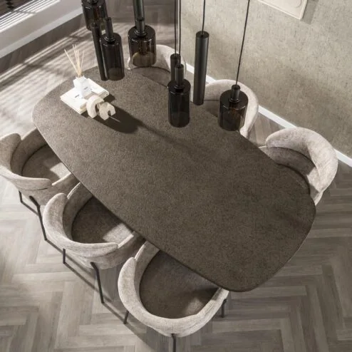 Miles Eettafel deens ovaal Brons 215cm