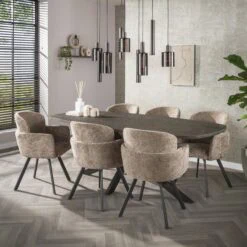 Miles Eettafel deens ovaal Brons 215cm