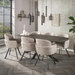 Miles Eettafel deens ovaal Brons 215cm