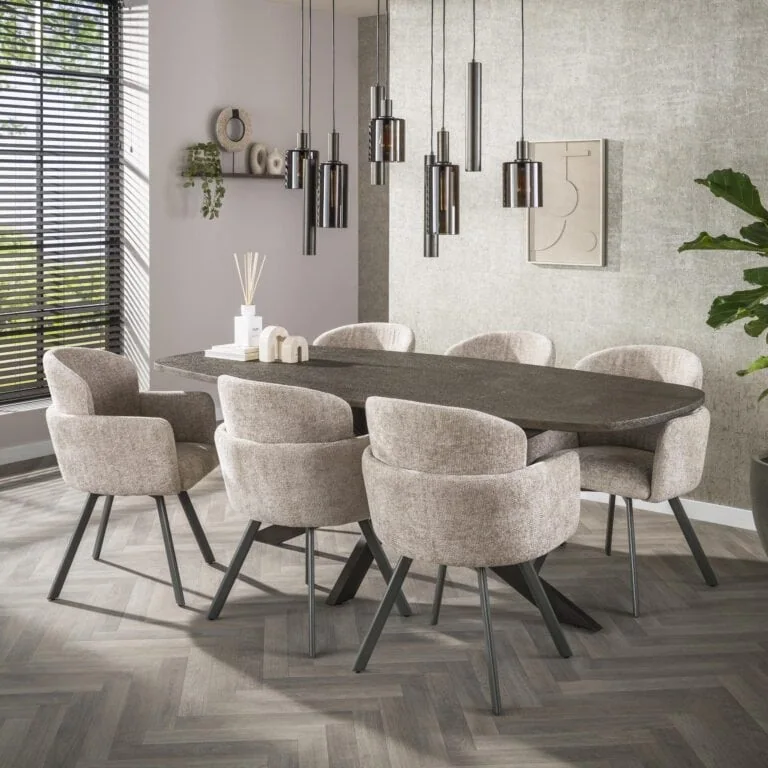 Miles Eettafel deens ovaal Brons 215cm