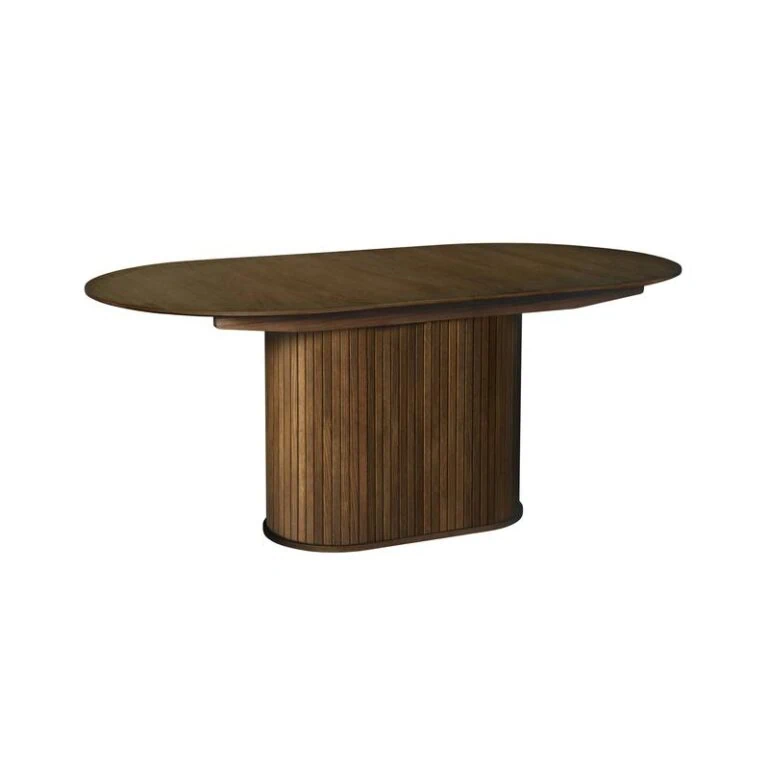 Nita ovale uitschuifbare eettafel donkerbruin 180-230cm