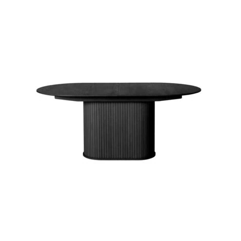 Nita ovale uitschuifbare eettafel zwart 180-230cm
