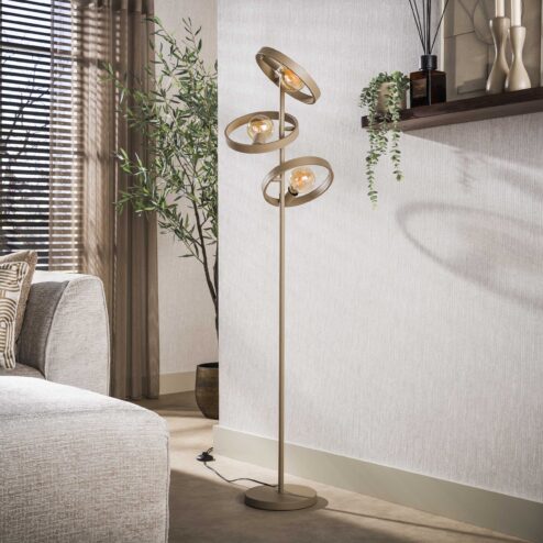 Octavia 3-lichts Vloerlamp Beige