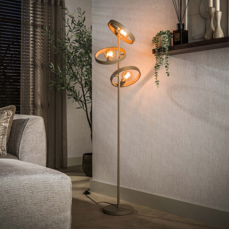 Octavia 3-lichts Vloerlamp Beige