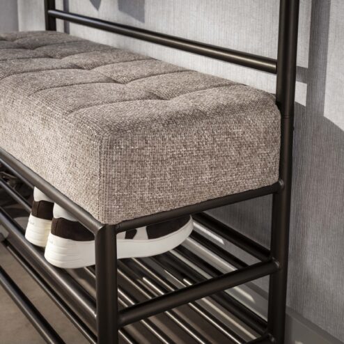 Patrick Garderobebank 11 haken brons 100cm