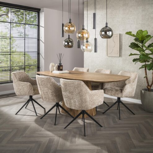 Ramas Eetkamerstoel draaibaar alura Zand