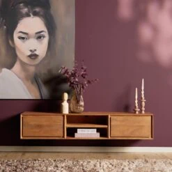 Tony Zwevend Tv meubel Naturel Mangohout 160 cm