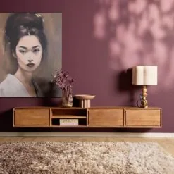 Tony Zwevend Tv meubel Naturel Mangohout 240 cm