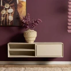 Tony Zwevend Tv meubel Zand Mangohout 120 cm