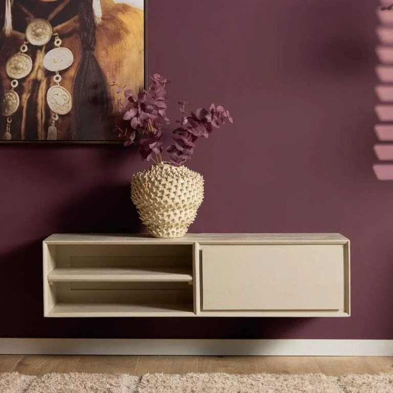 Tony Zwevend Tv meubel Zand Mangohout 120 cm