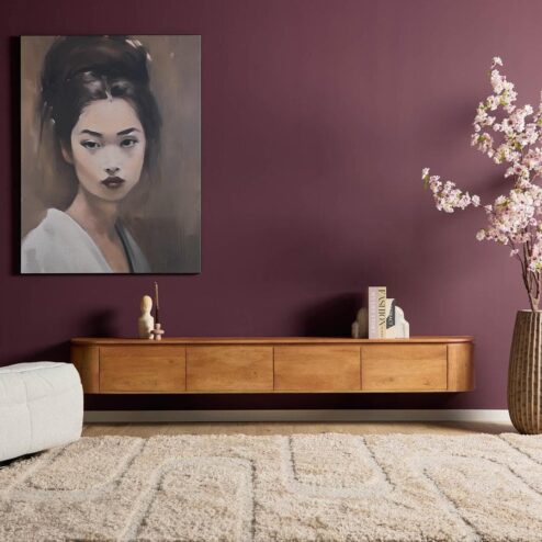 Evi Zwevend Tv meubel Naturel Mangohout 240cm