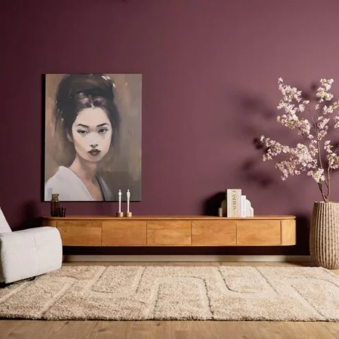 Evi Zwevend Tv meubel Naturel Mangohout 280cm