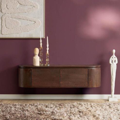 Evi Zwevend Tv meubel Walnoot Mangohout 120cm