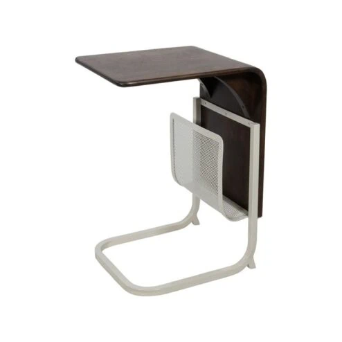 Stella Bijzettafel met metalen tijdschriftenhouder 40cm