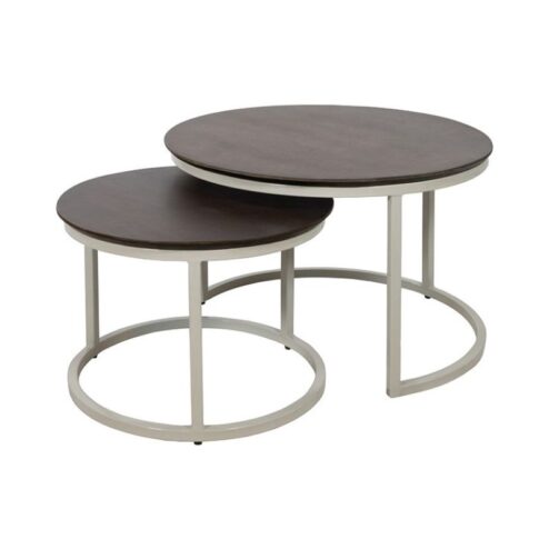 Stella Salontafel set van 2 rond Walnoot