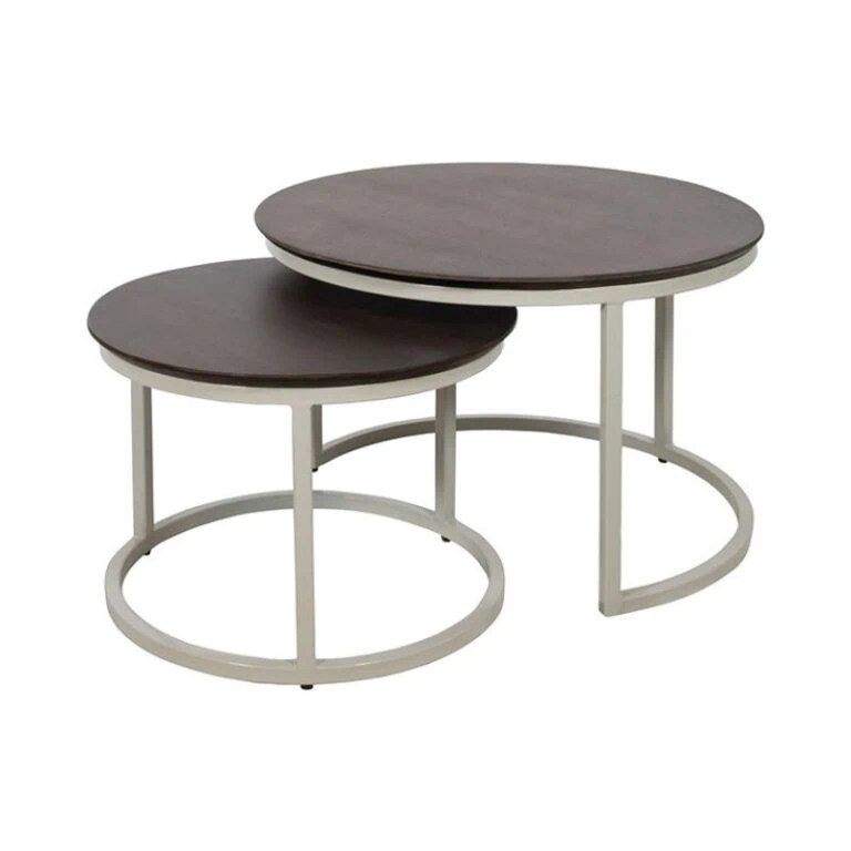 Stella Salontafel set van 2 rond Walnoot