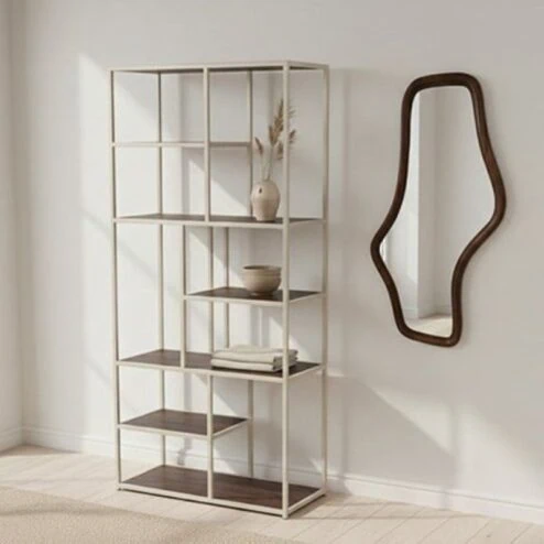 Stella Vakkenkast open Walnoot 84cm