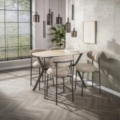 Strato Bartafel deens ovaal Travertine 140cm