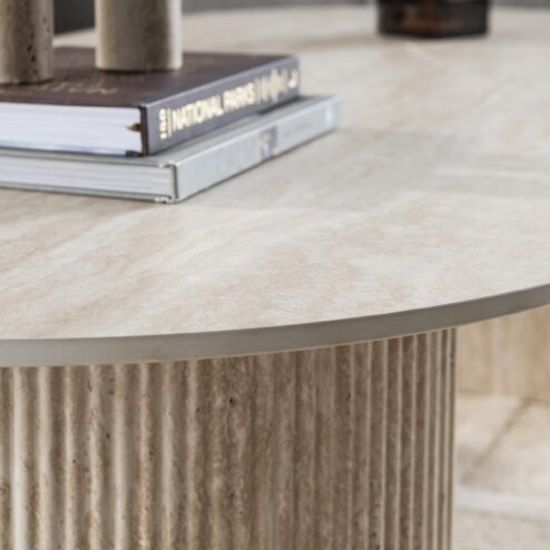 Strato Salontafel ovaal Travertine 135cm