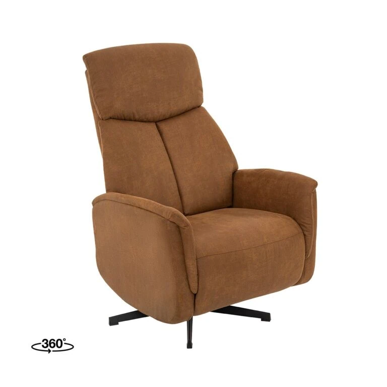 Aarhus Elektrische Relaxfauteuil Cognac suede