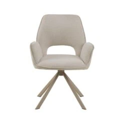 Bella Eetkamerstoel beige met beige onderstel