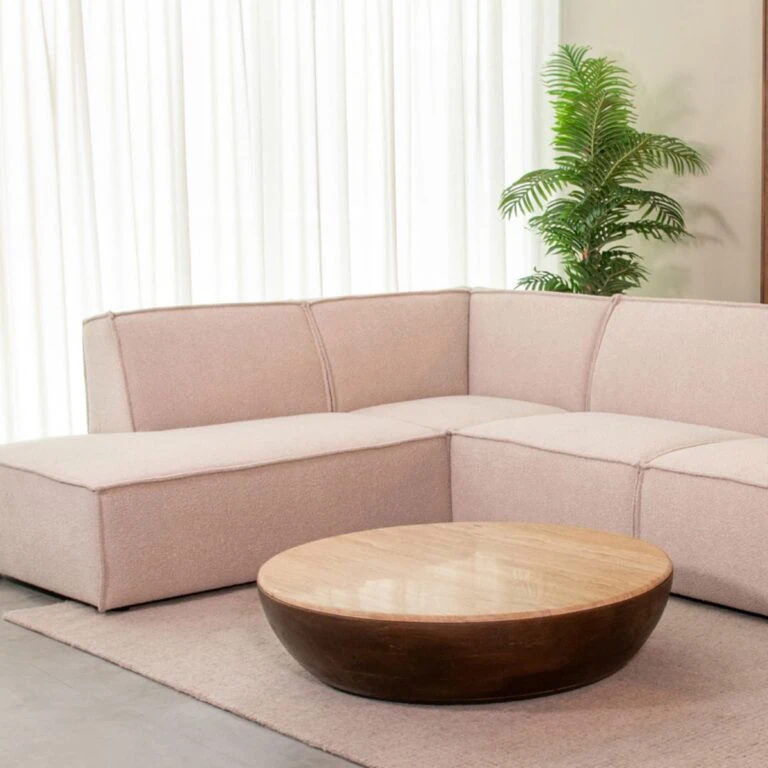 Bowl Salontafel rond Espresso Travertin 90 cm