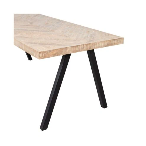 Combi-tablo Eettafel mango visgraat 4-poots 180 cm