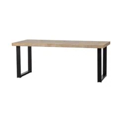 Combi-tablo Eettafel mango visgraat U-poot 180 cm
