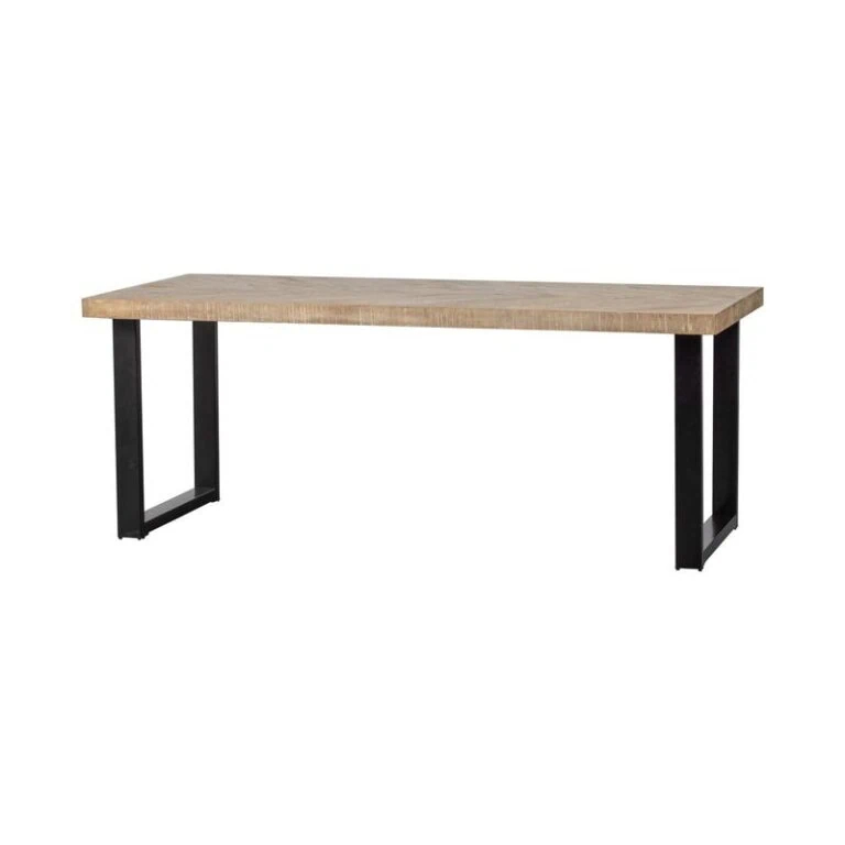 Combi-tablo Eettafel mango visgraat U-poot 180 cm