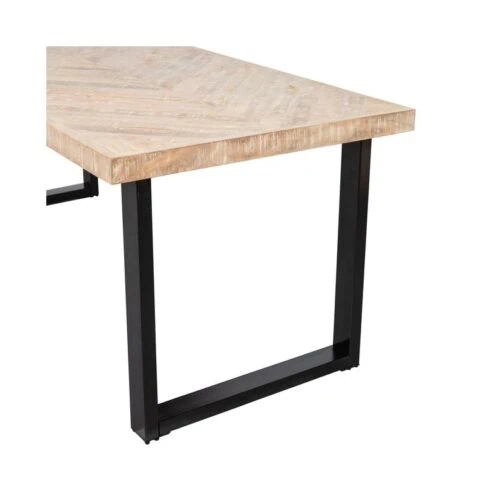 Combi-tablo Eettafel mango visgraat U-poot 200 cm