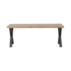 Combi-tablo Eettafel mango visgraat X-poot 180 cm