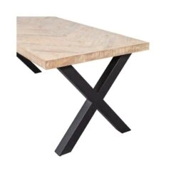 Combi-tablo Eettafel mango visgraat X-poot 180 cm