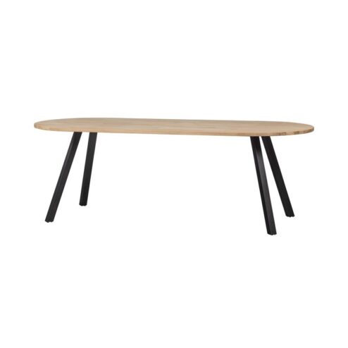 Combi-tablo Eettafel ovaal eiken 4-poots 220 cm