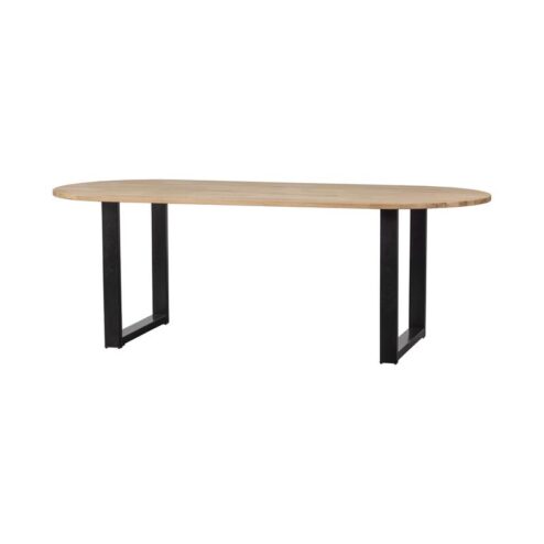 Combi-tablo Eettafel ovaal eiken U-poot 220 cm